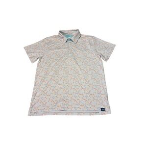 Chalktalk‎ Sports Mens Basketball Novelty Print Performance Polo Shirt White AM